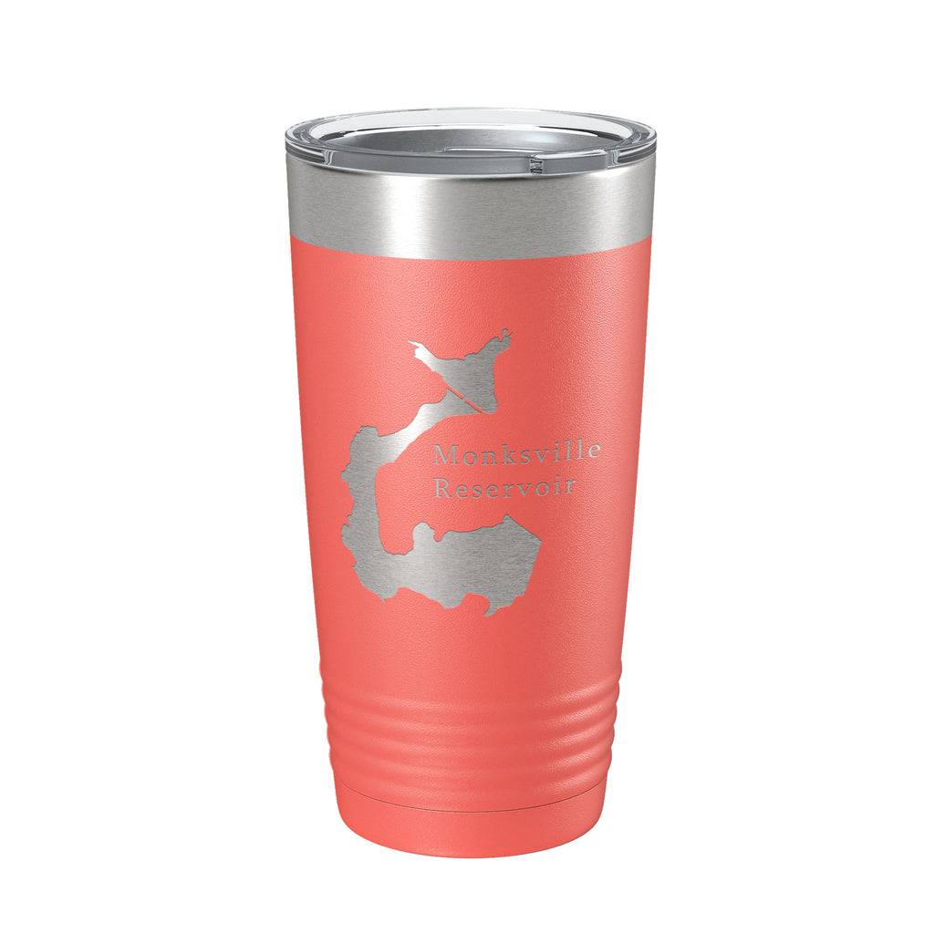 Monksville Reservoir Tumbler Lake Map Travel Mug Insulated Laser Engraved Coffee Cup New Jersey 20 oz