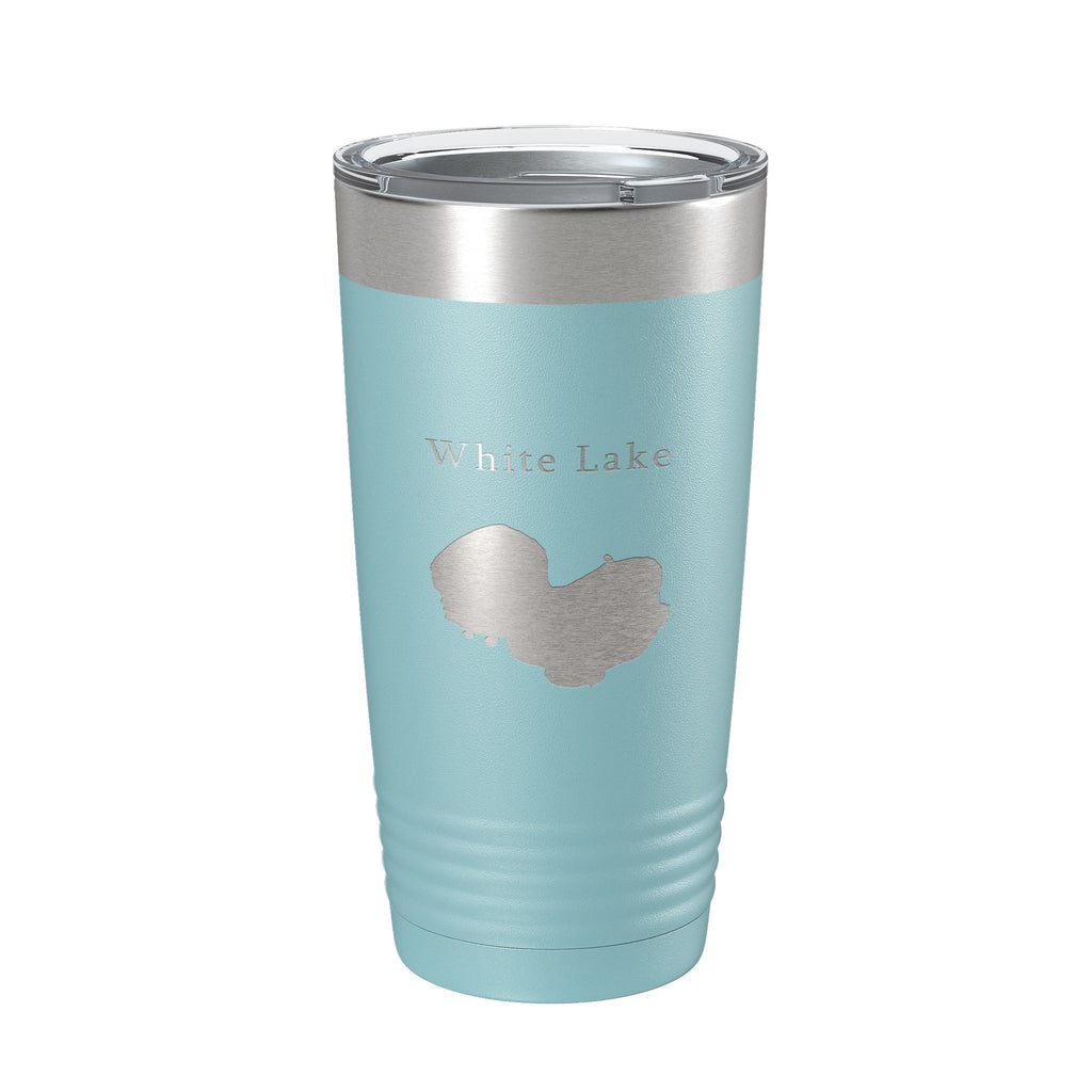 White Lake Map Tumbler Travel Mug Insulated Laser Engraved Coffee Cup Louisiana 20 oz