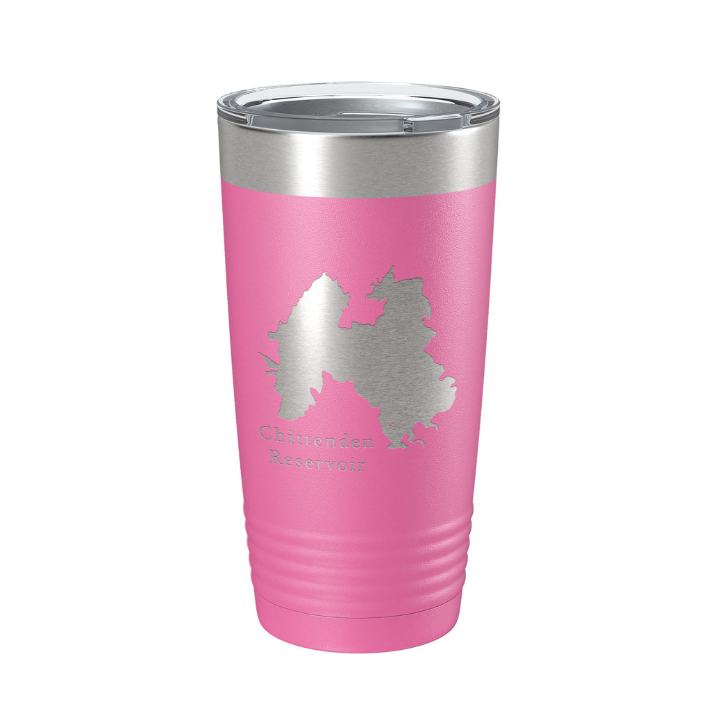 Chittenden Reservoir Tumbler Lake Map Travel Mug Insulated Laser Engraved Coffee Cup Vermont 20 oz