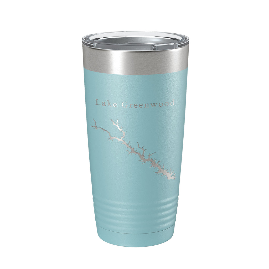 Lake Greenwood Map Tumbler Travel Mug Insulated Laser Engraved Coffee Cup South Carolina 20 oz