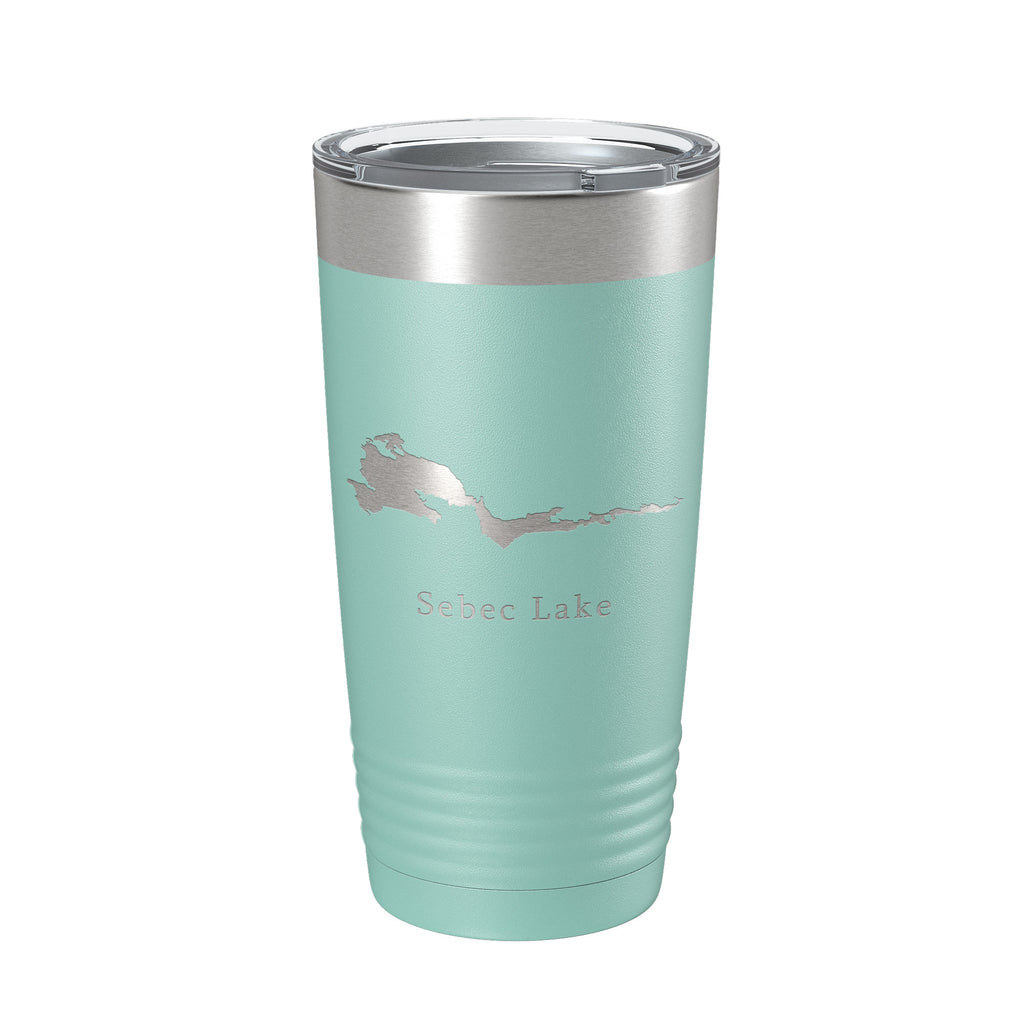 Sebec Lake Map Tumbler Travel Mug Insulated Laser Engraved Coffee Cup Maine 20 oz
