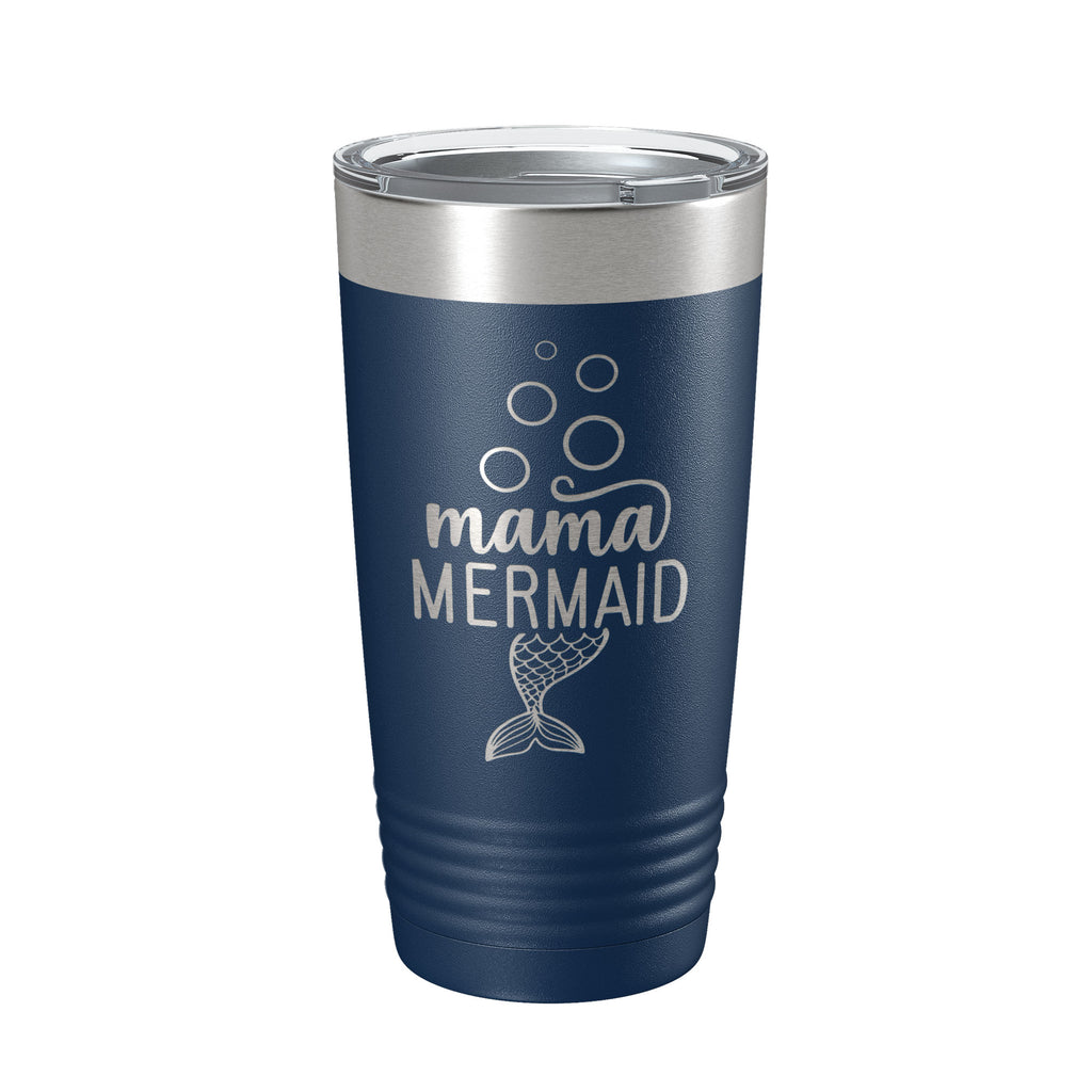 Mama Mermaid Tumbler Travel Mug Insulated Laser Engraved Coffee Cup Mom Momma Gift 20 oz
