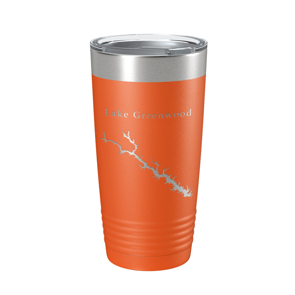 Lake Greenwood Map Tumbler Travel Mug Insulated Laser Engraved Coffee Cup South Carolina 20 oz