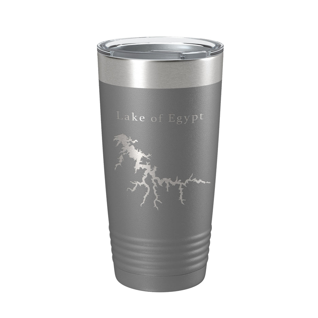 Lake of Egypt Map Tumbler Travel Mug Insulated Laser Engraved Coffee Cup Illinois 20 oz