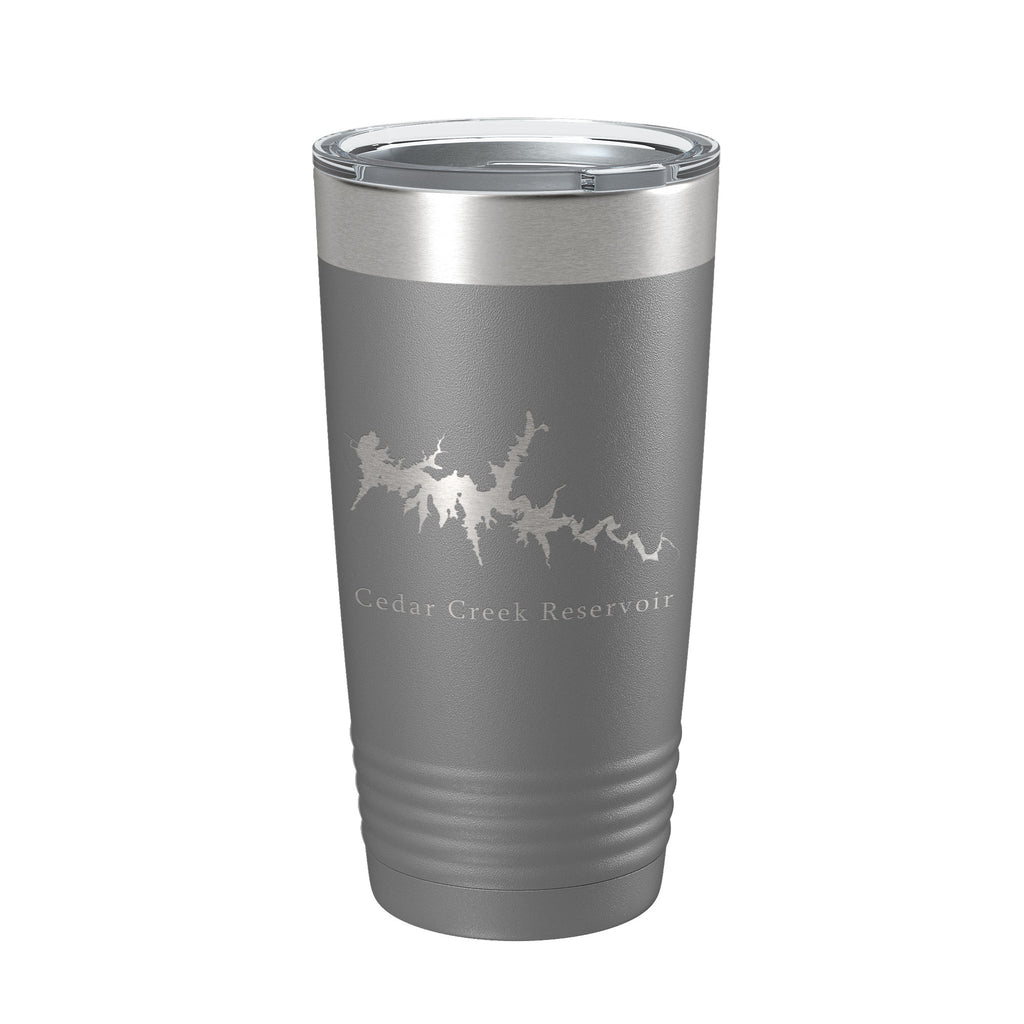 Cedar Creek Reservoir Tumbler Lake Map Travel Mug Insulated Laser Engraved Coffee Cup Alabama 20 oz