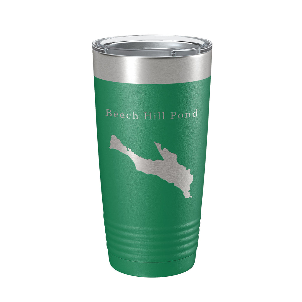 Beech Hill Pond Tumbler Lake Map Travel Mug Insulated Laser Engraved Coffee Cup Maine 20 oz