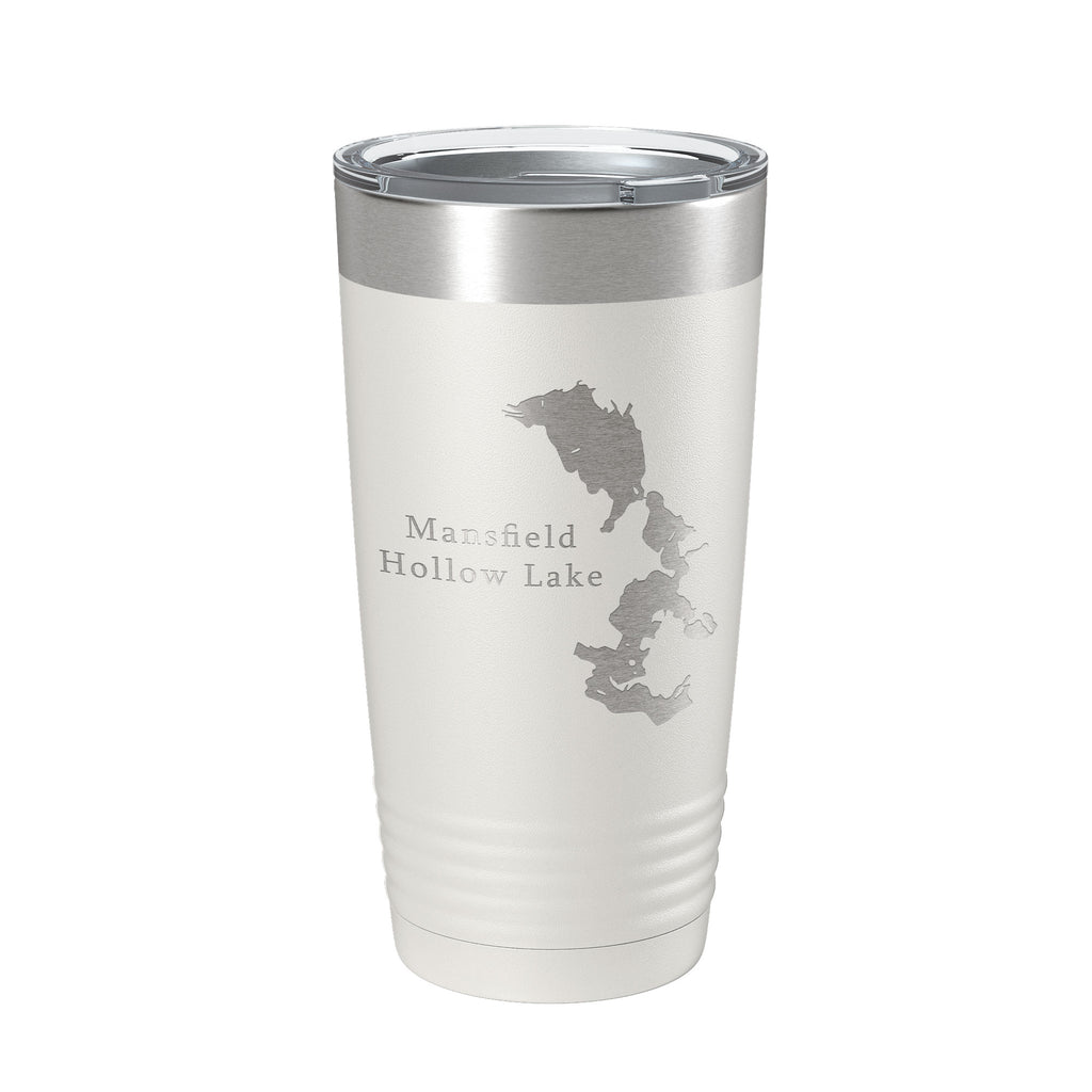 Mansfield Hollow Lake Map Tumbler Travel Mug Insulated Laser Engraved Coffee Cup Connecticut 20 oz
