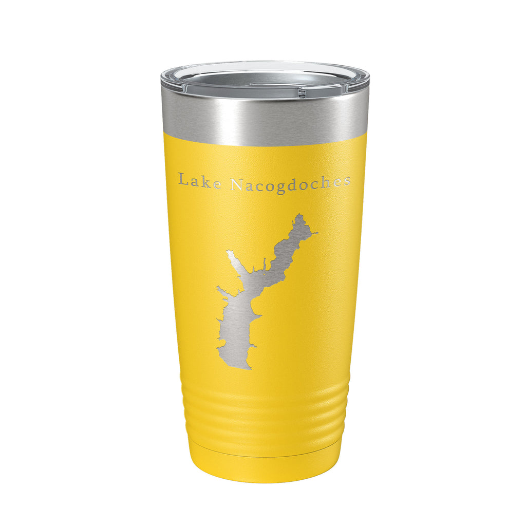 Lake Nacogdoches Map Tumbler Travel Mug Insulated Laser Engraved Coffee Cup Texas 20 oz