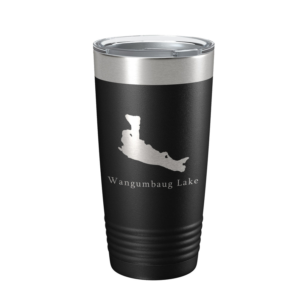 Wangumbaug Lake Map Tumbler Travel Mug Insulated Laser Engraved Coffee Cup Connecticut 20 oz