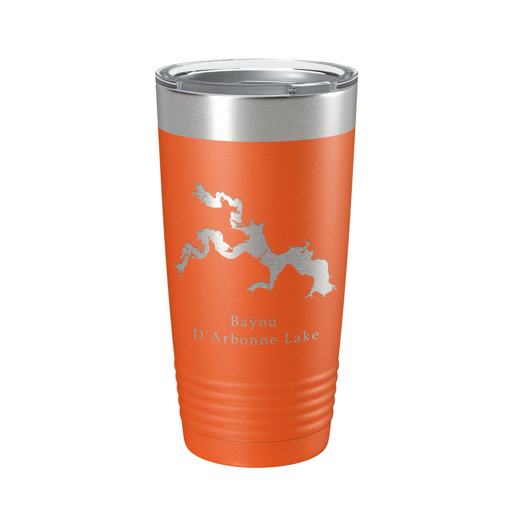 Bayou D'Arbonne Lake Map Tumbler Travel Mug Insulated Laser Engraved Coffee Cup Louisiana 20 oz