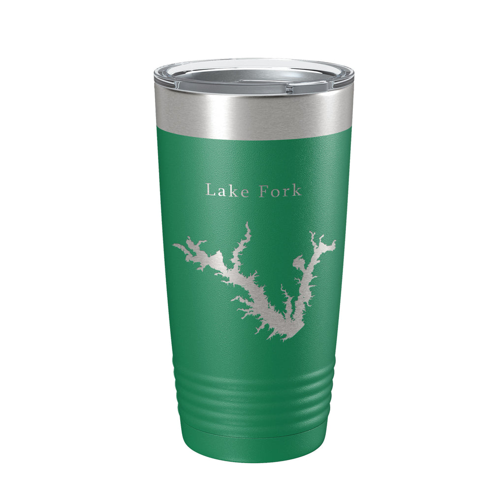 Lake Fork Reservoir Map Tumbler Travel Mug Insulated Laser Engraved Coffee Cup Texas 20 oz