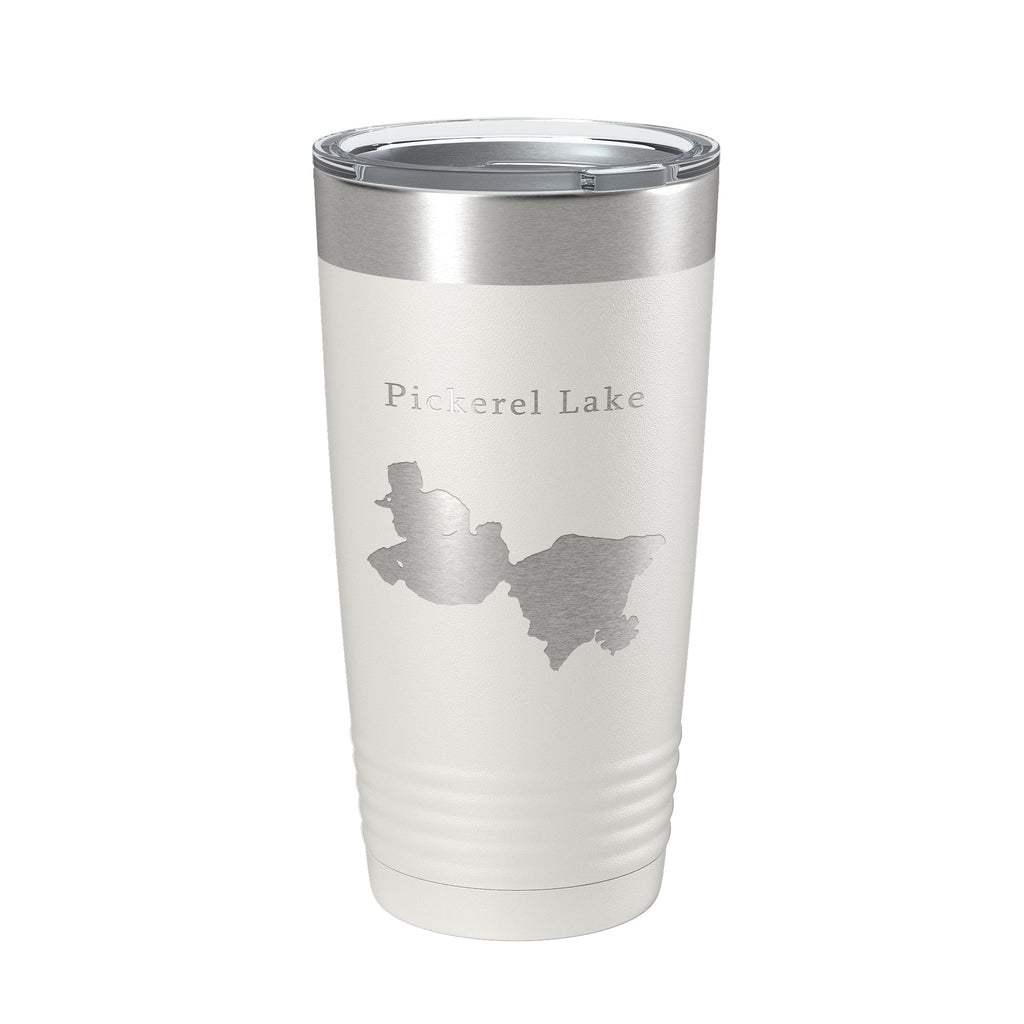 Pickerel Lake Map Tumbler Travel Mug Insulated Laser Engraved Coffee Cup Wisconsin 20 oz
