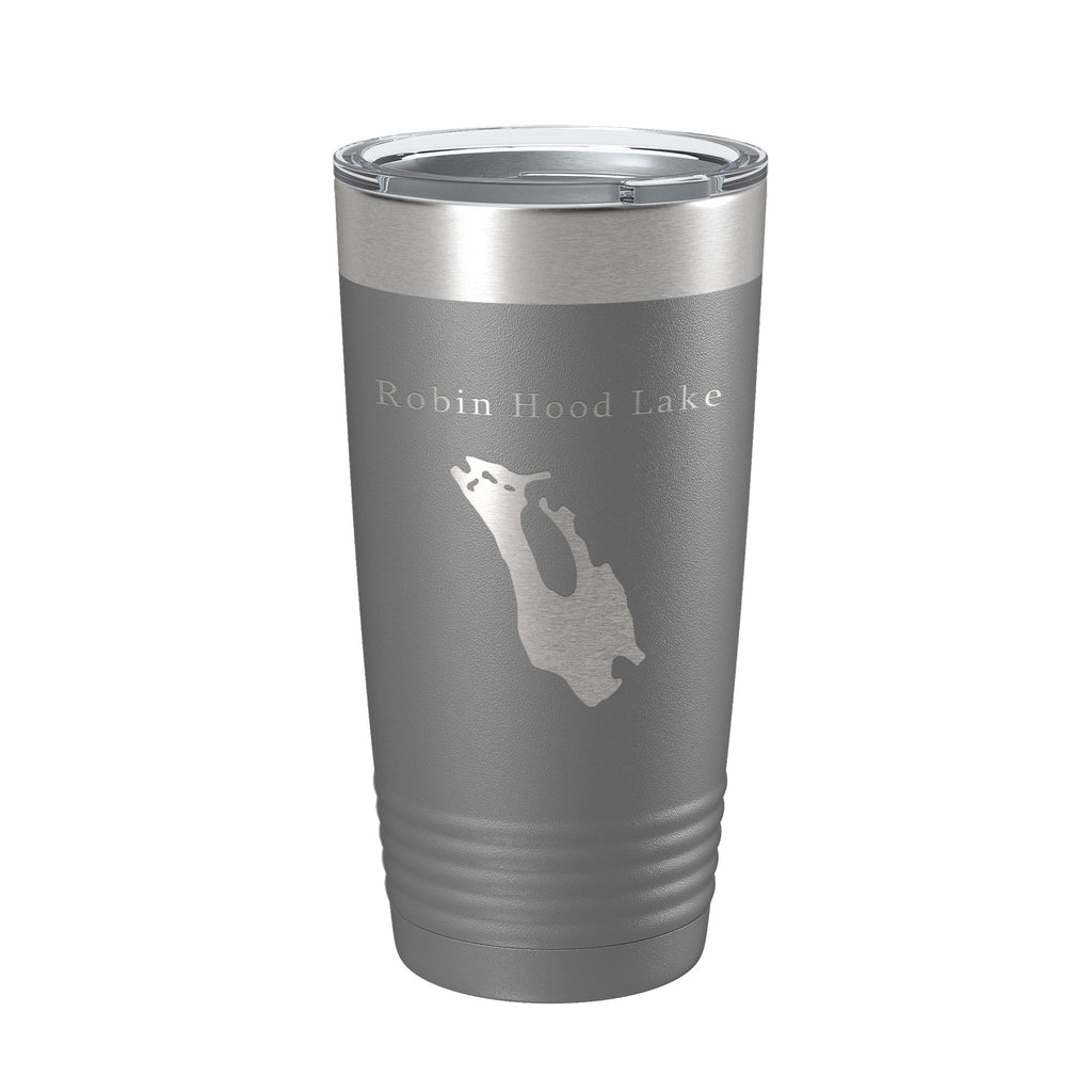 Robin Hood Lake Sherwood Forest Map Tumbler Travel Mug Insulated Laser Engraved Coffee Cup Massachusetts 20 oz
