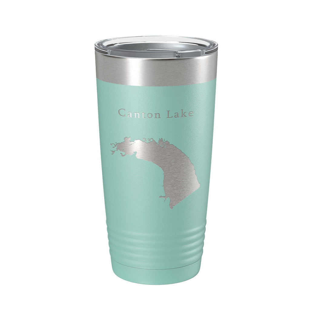 Canton Lake Map Tumbler Travel Mug Insulated Laser Engraved Coffee Cup Oklahoma 20 oz