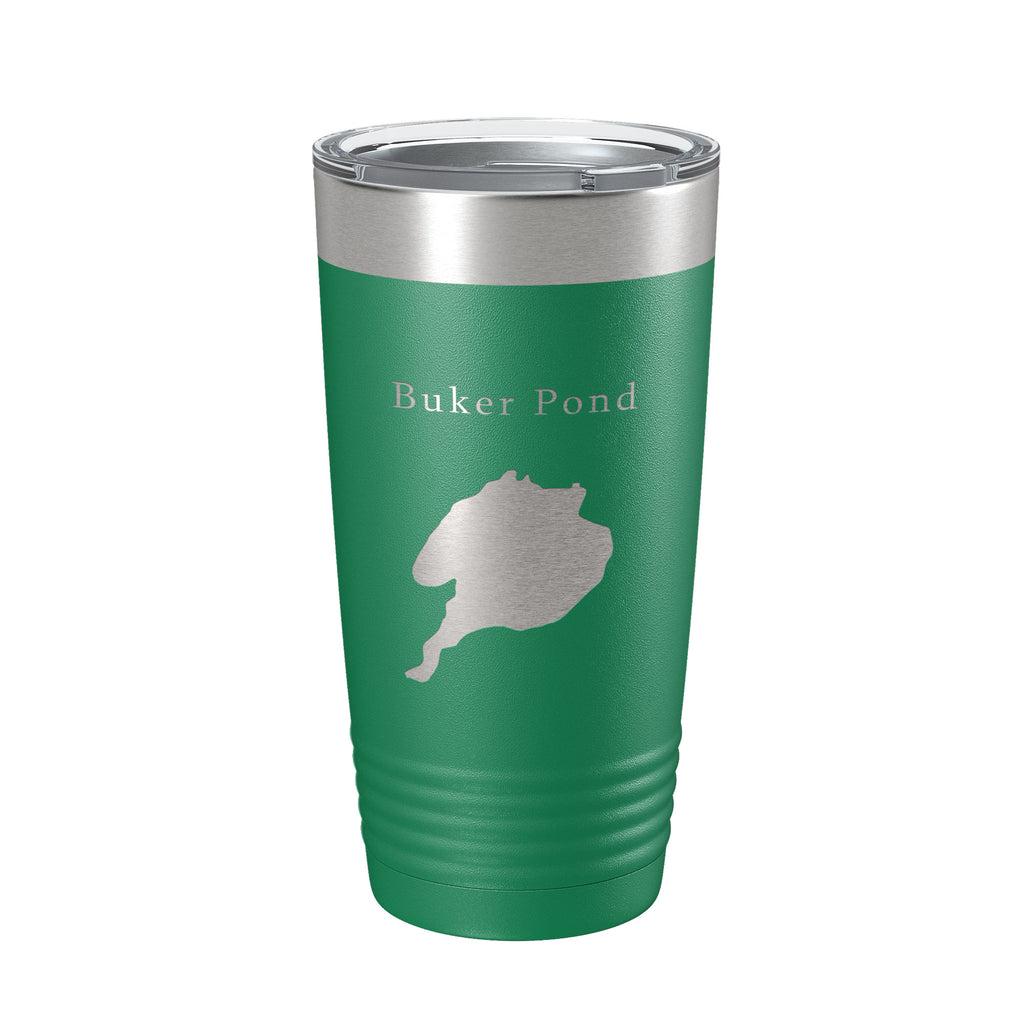 Buker Pond Tumbler Lake Map Travel Mug Insulated Laser Engraved Coffee Cup Maine 20 oz