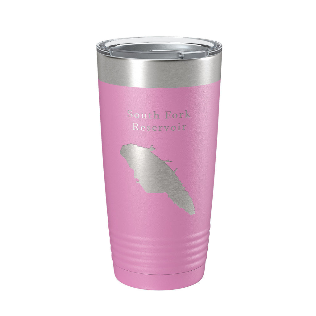 South Fork Reservoir Tumbler Lake Map Travel Mug Insulated Laser Engraved Coffee Cup Nevada 20 oz