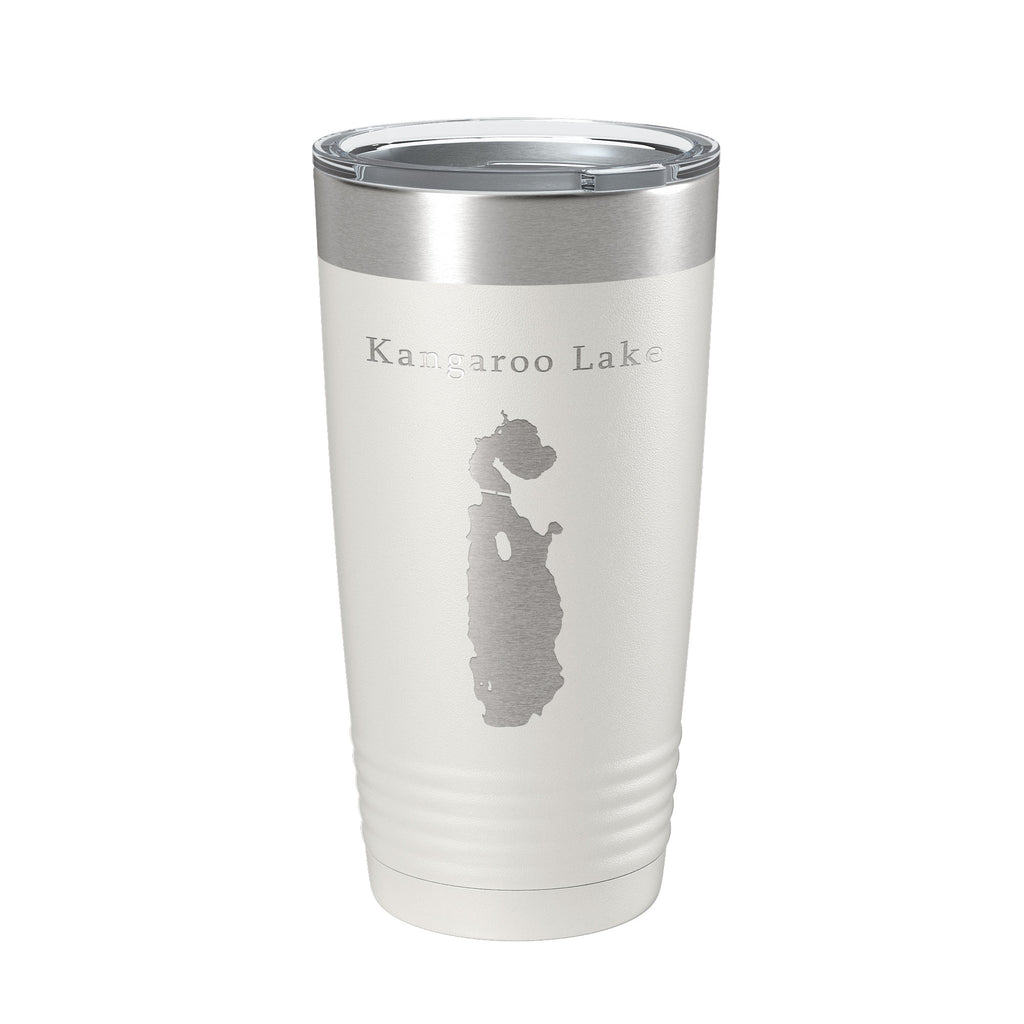 Kangaroo Lake Map Tumbler Travel Mug Insulated Laser Engraved Coffee Cup Wisconsin 20 oz
