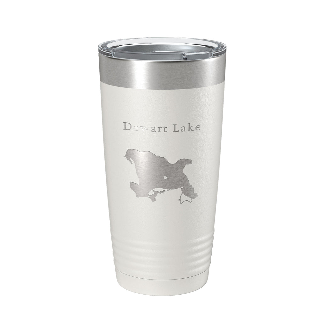 Dewart Lake Map Tumbler Travel Mug Insulated Laser Engraved Coffee Cup Indiana 20 oz