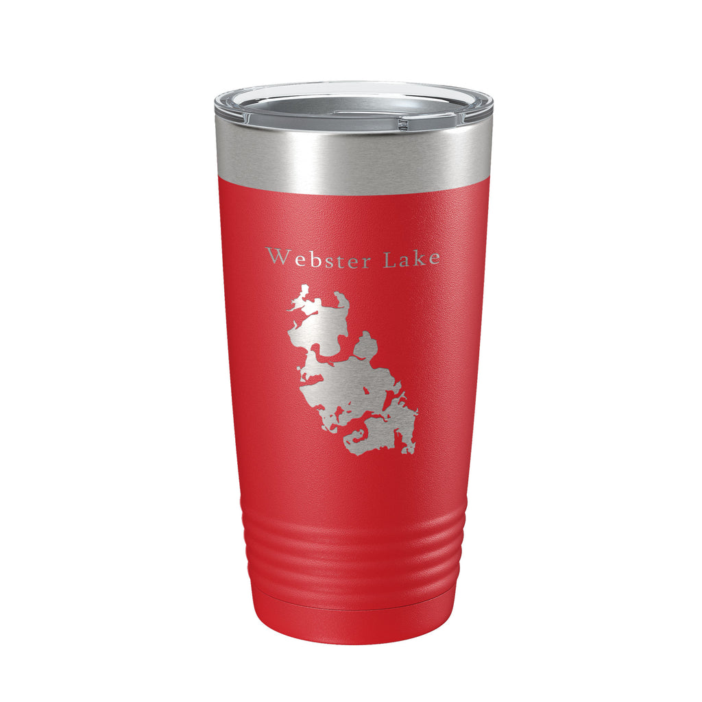 Webster Lake Map Tumbler Travel Mug Insulated Laser Engraved Coffee Cup Massachusetts 20 oz