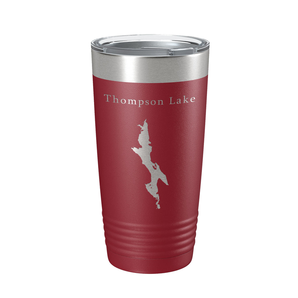 Thompson Lake Map Tumbler Travel Mug Insulated Laser Engraved Coffee Cup Maine 20 oz