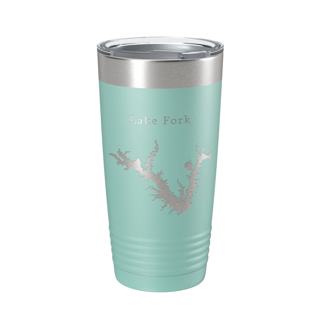 Lake Fork Reservoir Map Tumbler Travel Mug Insulated Laser Engraved Coffee Cup Texas 20 oz