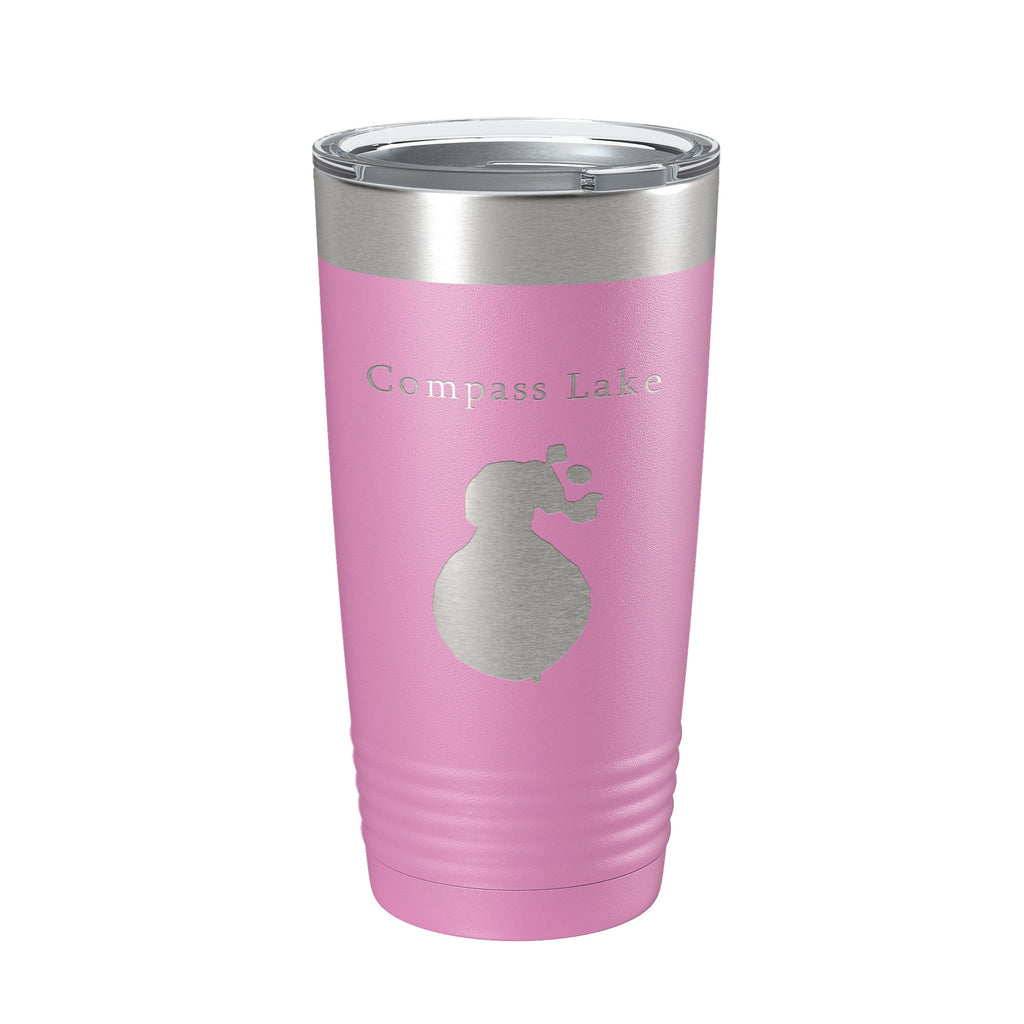Compass Lake Map Tumbler Travel Mug Insulated Laser Engraved Coffee Cup Florida 20 oz
