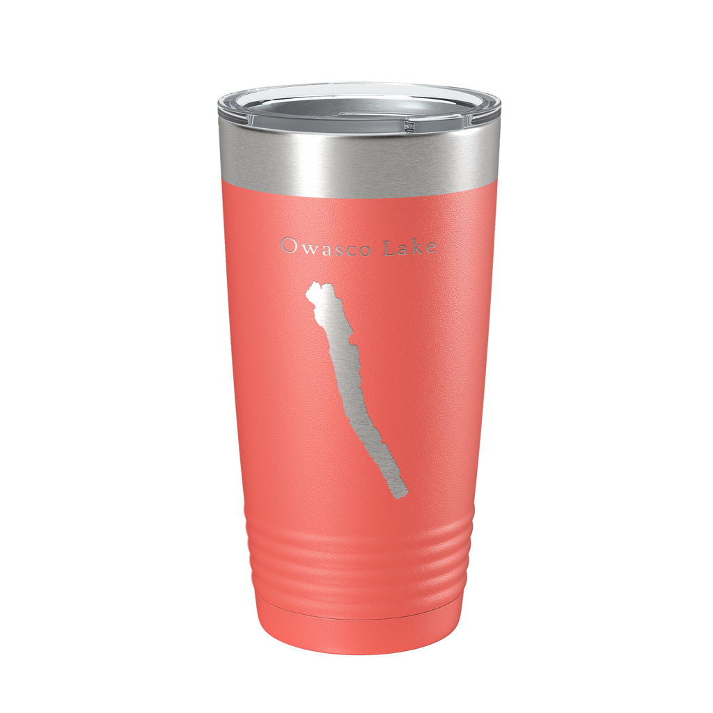 Owasco Lake Map Tumbler Travel Mug Insulated Laser Engraved Coffee Cup New York 20 oz