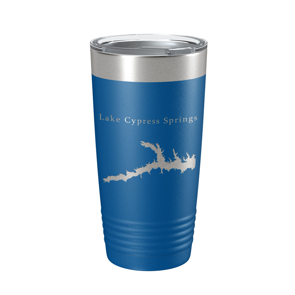 Lake Cypress Springs Map Tumbler Travel Mug Insulated Laser Engraved Coffee Cup Texas 20 oz