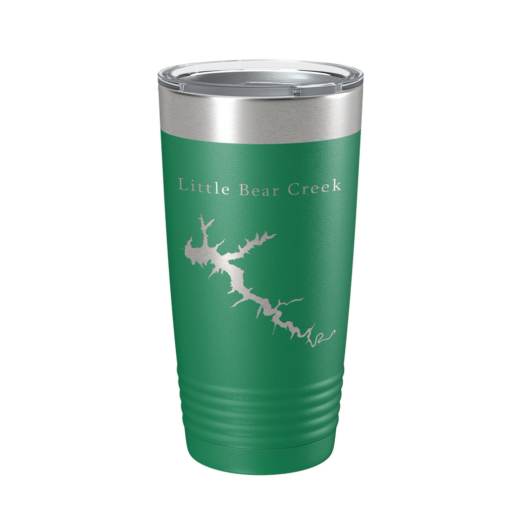 Little Bear Creek Tumbler Lake Map Travel Mug Insulated Laser Engraved Coffee Cup Alabama 20 oz