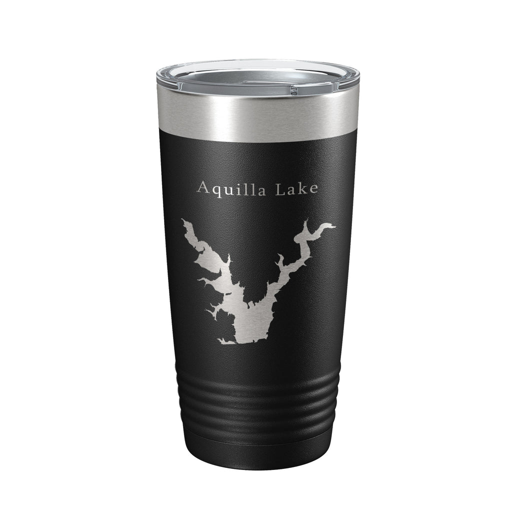 Aquilla Lake Map Tumbler Travel Mug Insulated Laser Engraved Coffee Cup Texas 20 oz