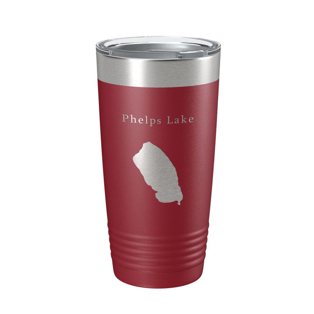 Phelps Lake Map Tumbler Travel Mug Insulated Laser Engraved Coffee Cup Wyoming 20 oz