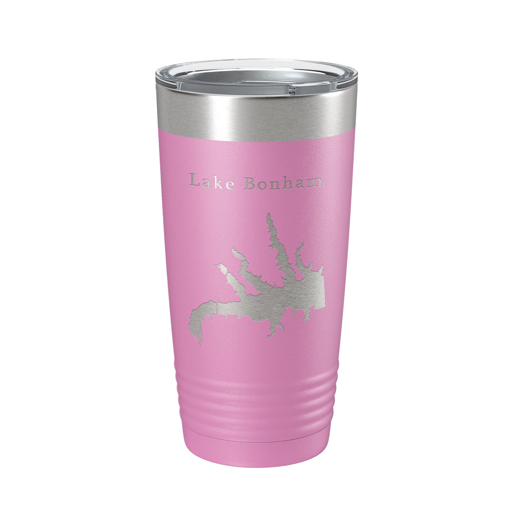 Lake Bonham Map Tumbler Travel Mug Insulated Laser Engraved Coffee Cup Texas 20 oz