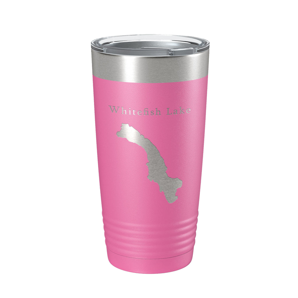 Whitefish Lake Map Tumbler Travel Mug Insulated Laser Engraved Coffee Cup Montana 20 oz