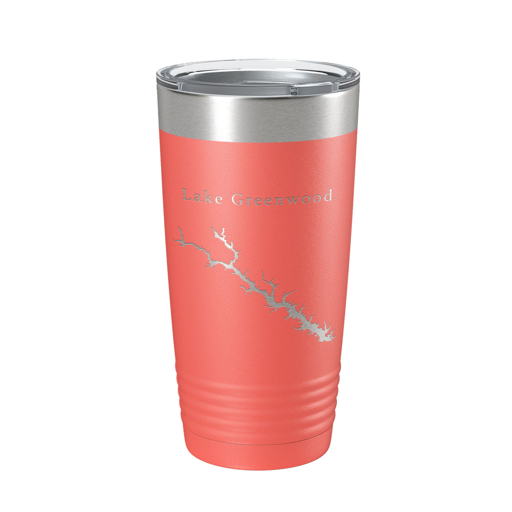 Lake Greenwood Map Tumbler Travel Mug Insulated Laser Engraved Coffee Cup South Carolina 20 oz