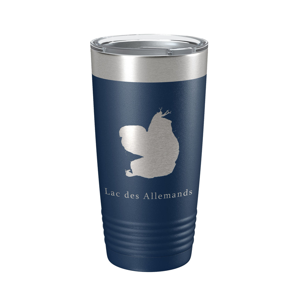 Lac des Allemands Tumbler Lake Map Travel Mug Insulated Laser Engraved Coffee Cup Louisiana 20 oz