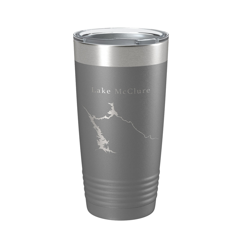 Lake McClure Map Tumbler Travel Mug Insulated Laser Engraved Coffee Cup California 20 oz