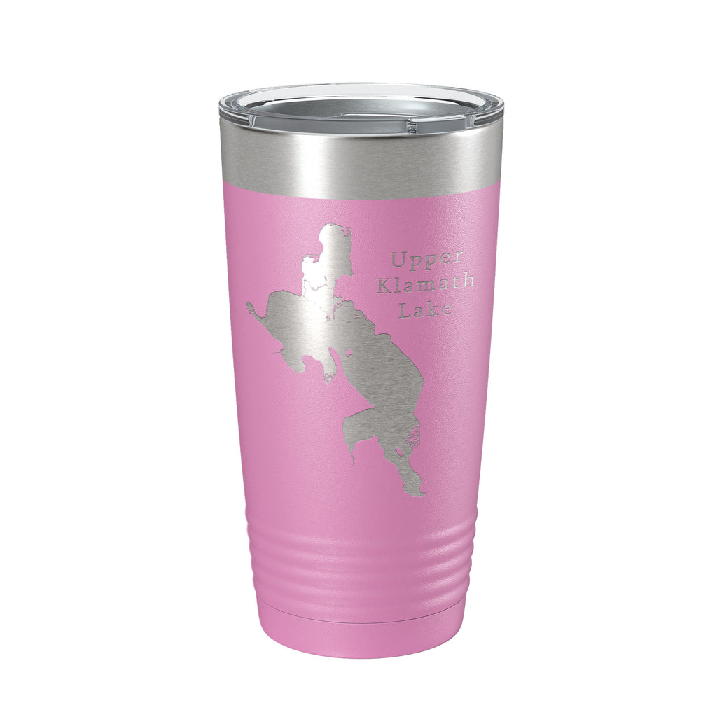 Upper Klamath Lake Map Tumbler Travel Mug Insulated Laser Engraved Coffee Cup Oregon 20 oz