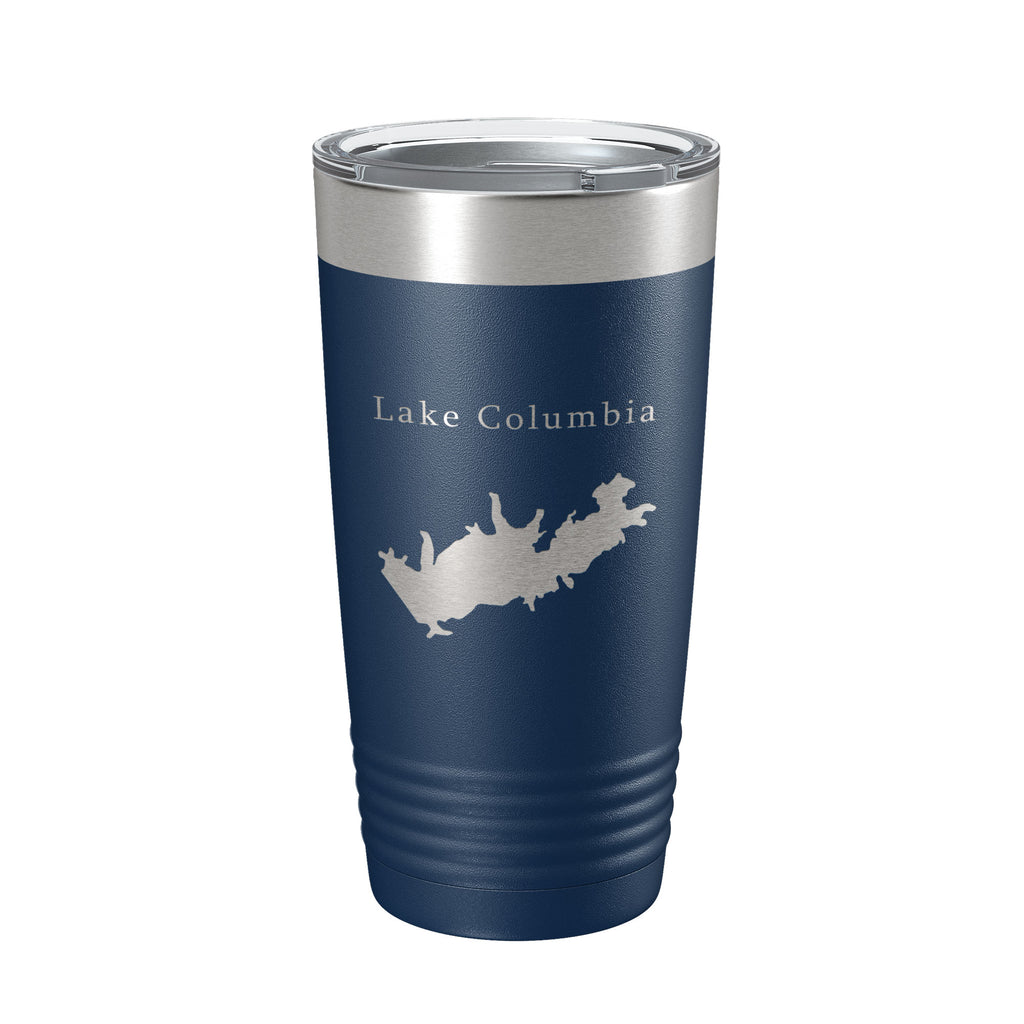 Lake Columbia Map Tumbler Travel Mug Insulated Laser Engraved Coffee Cup Arkansas 20 oz