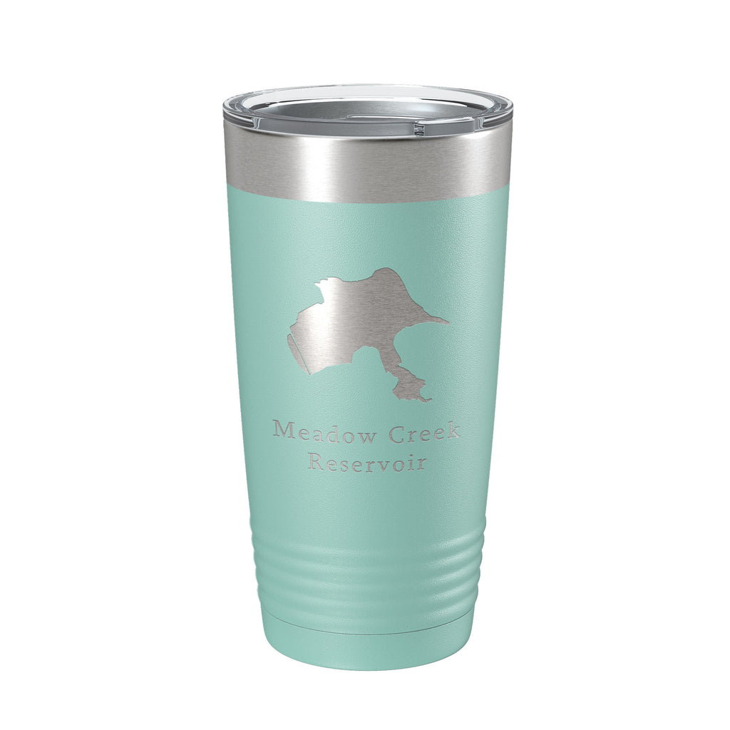 Meadow Creek Reservoir Tumbler Lake Map Travel Mug Insulated Laser Engraved Coffee Cup Colorado 20 oz