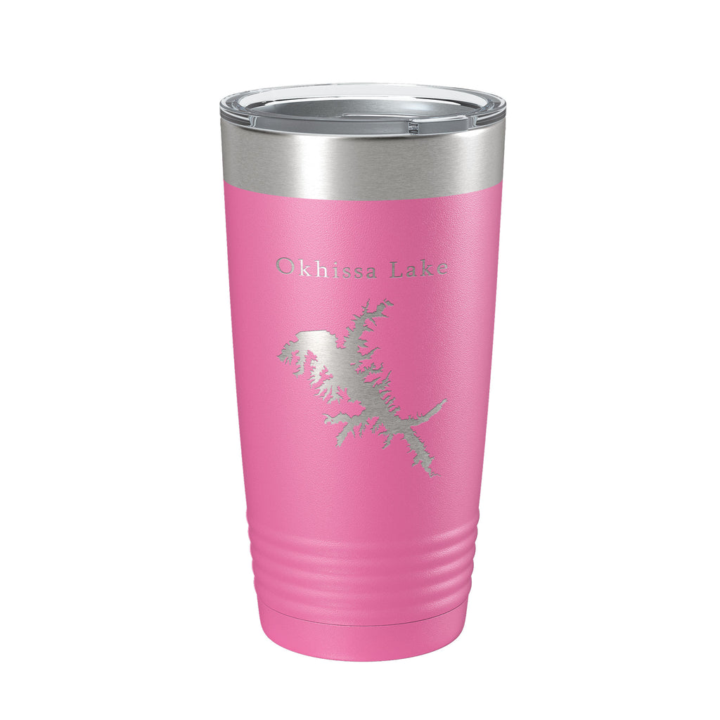 Okhissa Lake Map Tumbler Travel Mug Insulated Laser Engraved Coffee Cup Mississippi 20 oz