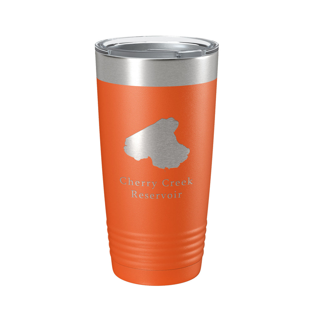 Cherry Creek Reservoir Tumbler Lake Map Travel Mug Insulated Laser Engraved Coffee Cup Colorado 20 oz