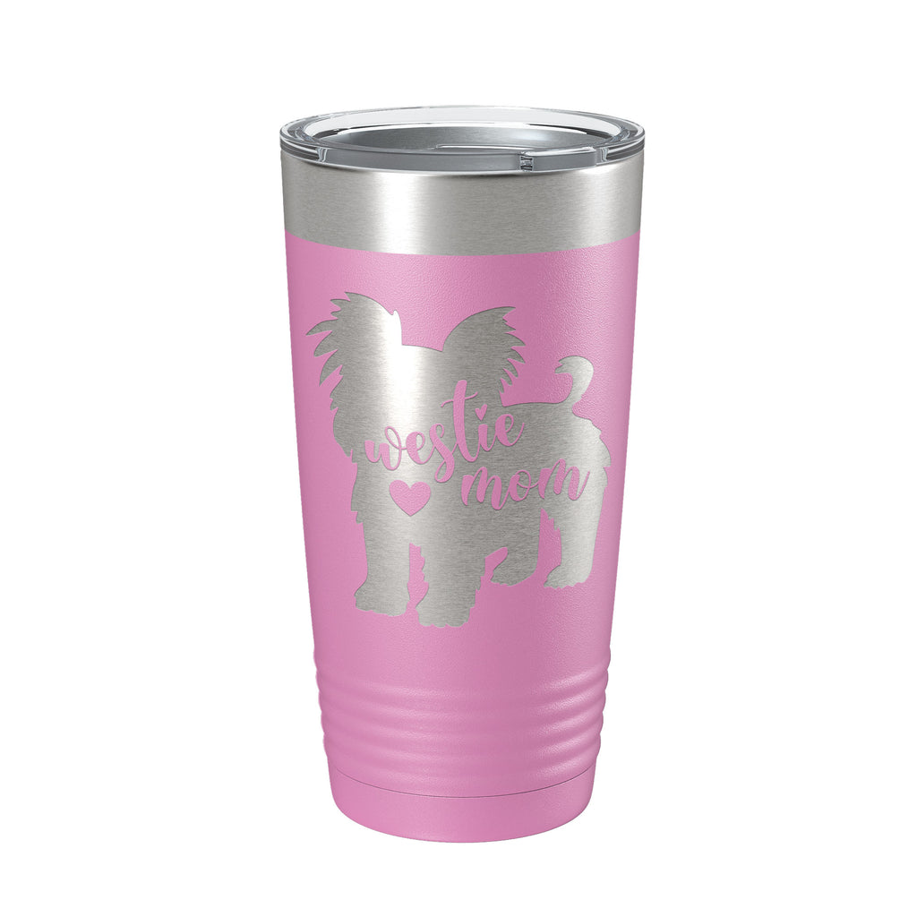 Westie Dog Mom Tumbler West Highland White Terrier Travel Mug Gift Insulated Laser Engraved Coffee Cup 20 oz