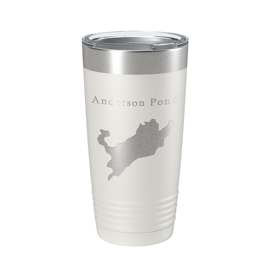 Anderson Pond Tumbler Lake Map Travel Mug Insulated Laser Engraved Coffee Cup Connecticut 20 oz