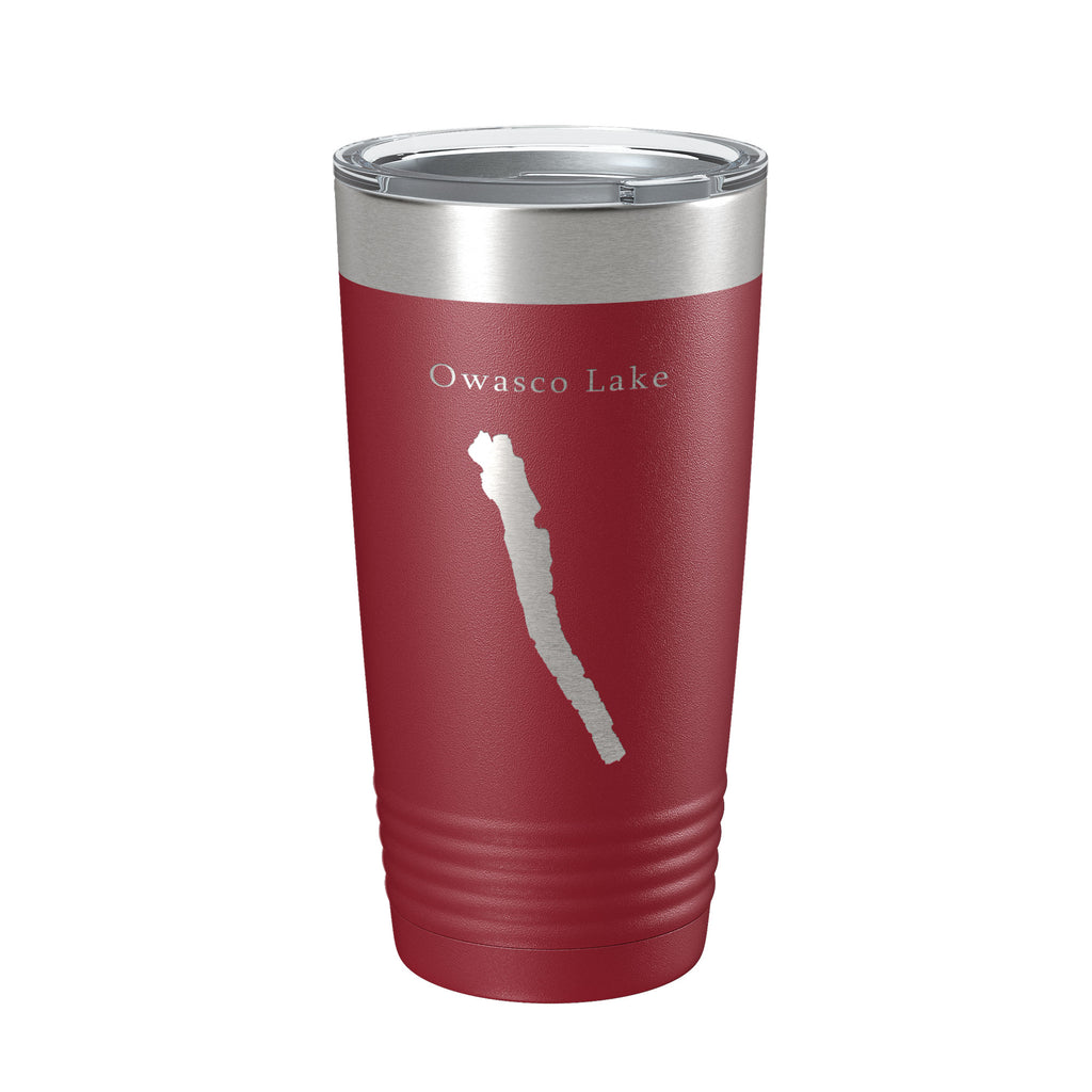Owasco Lake Map Tumbler Travel Mug Insulated Laser Engraved Coffee Cup New York 20 oz