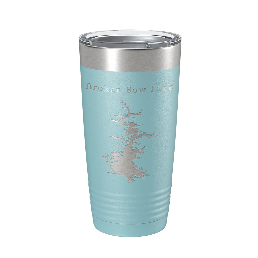 Broken Bow Lake Map Tumbler Travel Mug Insulated Laser Engraved Coffee Cup Oklahoma 20 oz