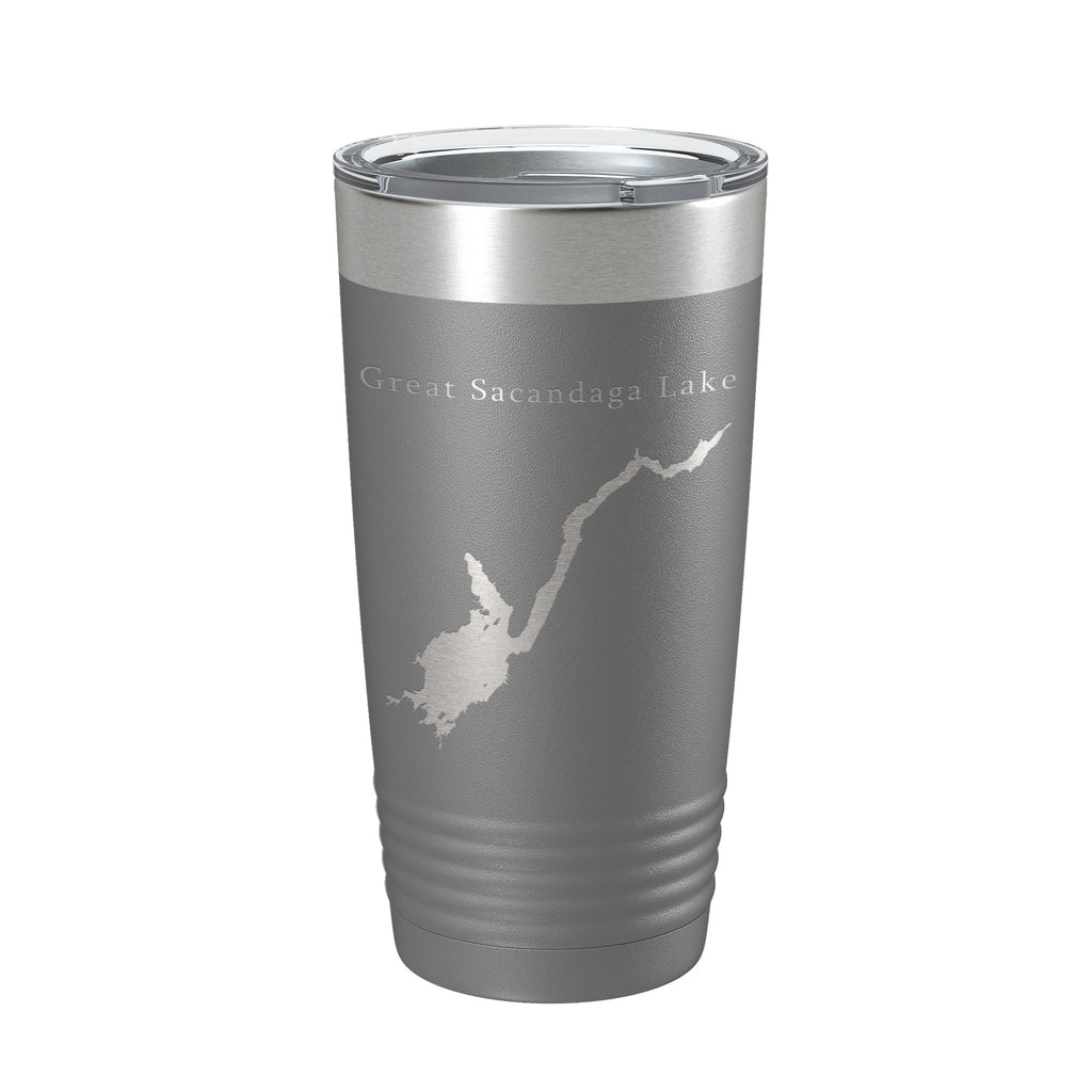 Great Sacandaga Lake Map Tumbler Travel Mug Insulated Laser Engraved Coffee Cup New York 20 oz