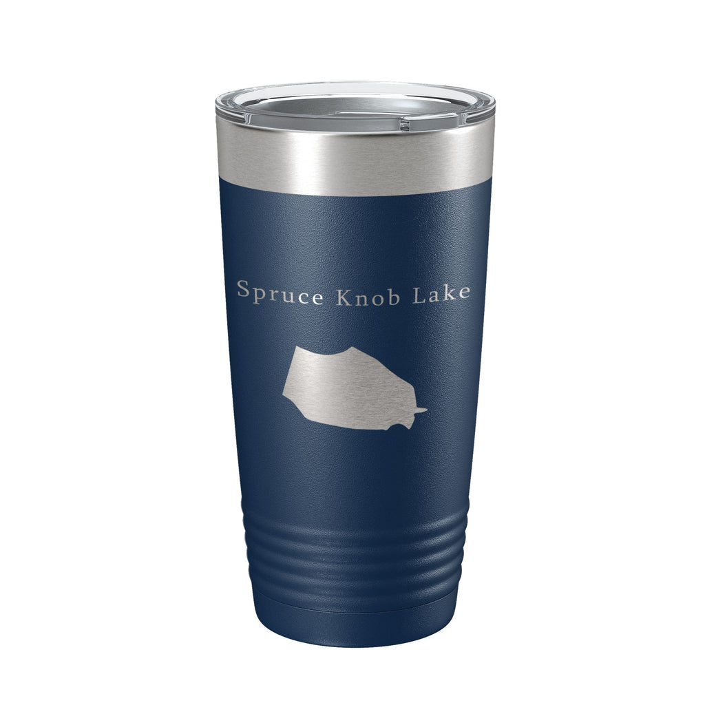 Spruce Knob Lake Map Tumbler Travel Mug Insulated Laser Engraved Coffee Cup West Virginia 20 oz
