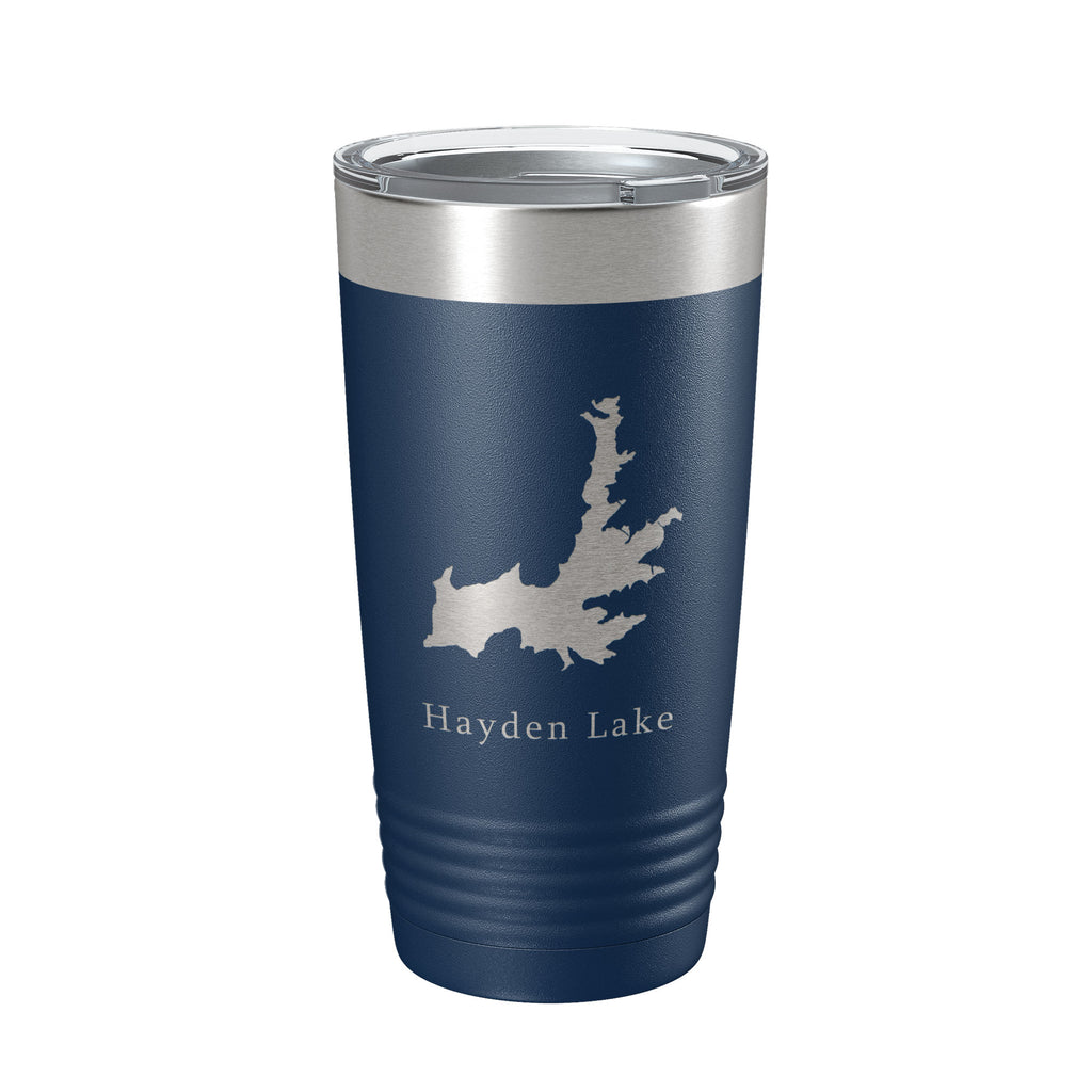 Hayden Lake Map Tumbler Travel Mug Insulated Laser Engraved Coffee Cup Idaho 20 oz