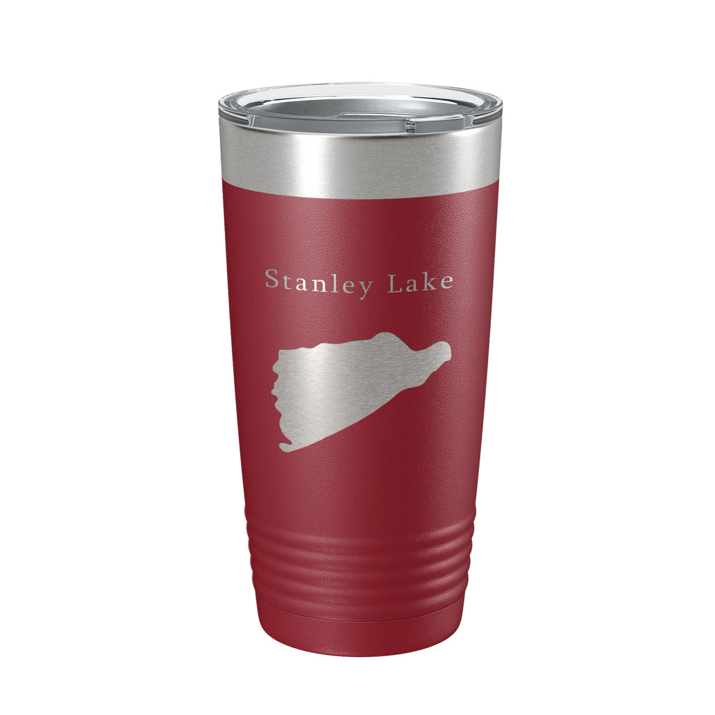 Stanley Lake Map Tumbler Travel Mug Insulated Laser Engraved Coffee Cup Idaho 20 oz