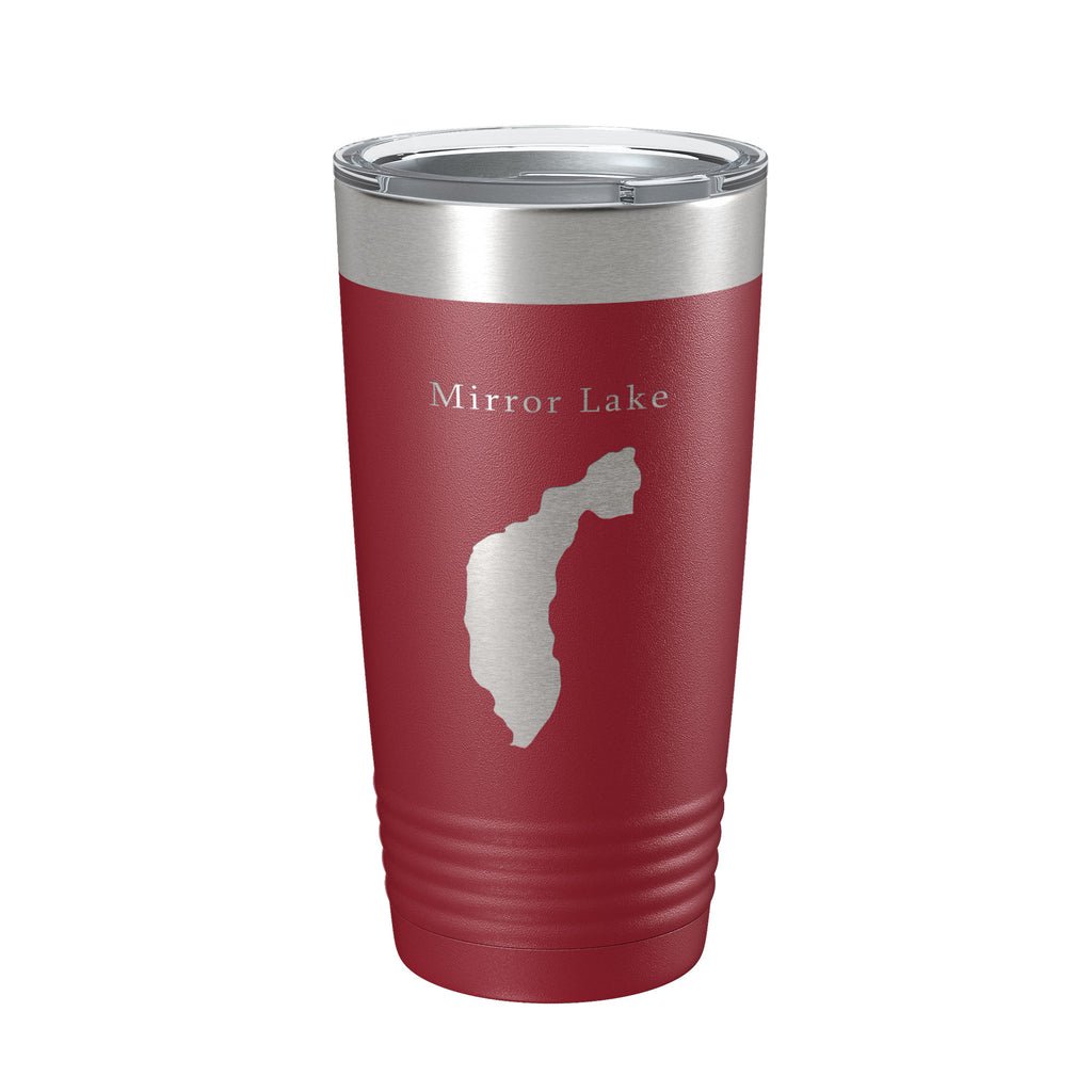 Mirror Lake Map Tumbler Travel Mug Insulated Laser Engraved Coffee Cup New York 20 oz
